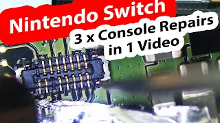 3 Nintendo Switches - Can we fix them all - SD connector - No Power - Not charging