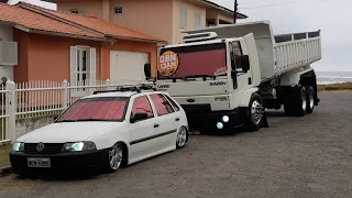 Curta metragem caminhão e carro rebaixado (Vídeo de caminhão e carro rebaixado para status) [064]