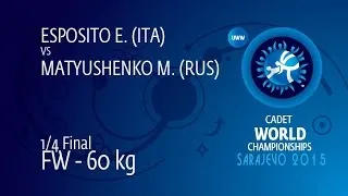 1/4 FW - 60 kg: M. MATYUSHENKO (RUS) df. E. ESPOSITO (ITA) by TF, 10-0