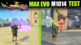 MAX EVO M1014 ABILITY TEST FREE FIRE | GREEN FLAME DRACO M1014 VS WITHOUT SKIN - GARENA FREE FIRE