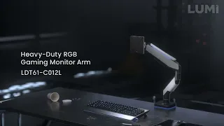 LUMI - Heavy duty RGB Gaming Monitor Arm LDT61 C012L (With RGB Light)