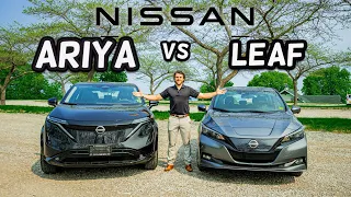 2023 Nissan Ariya vs 2023 Nissan Leaf Which One Should You Buy?  EV SHOWDOWN!