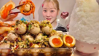 ASMR 「Drug Eggs」 and Kimchi【English subtitles】【Mukbang/ Eating Sounds】