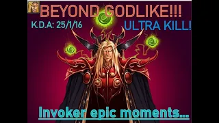 DOTA 1 - Invoker Epic moments (Beyond GODLIKE!)