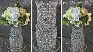 Dollar Tree DIY Glam Icy Crystal Vase