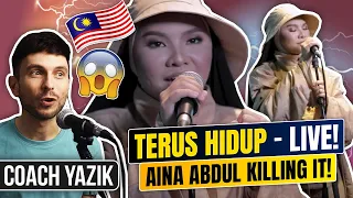 YAZIK reacts to Aina Abdul - Terus Hidup | LIVE