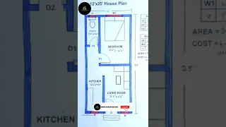 #Shorts 12x25 House Plan || 12x25 Gharka Naksha || 300 Sqft House Plan || Home Design Decore