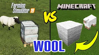 Farming Simulator 19 VS Minecraft | How Wool Is Made? - A Sheep's Farm!