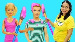 Spielspaß mit Barbie. Ken will Barbie überraschen. Puppen Video für Kinder