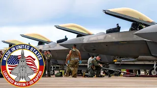 Supremacy Fighters. F-22 Raptors on Guam Island in the Pacific during an exercise.
