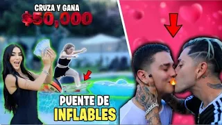 JD BESO A CESAR 🤯 PUENTE DE INFLABLES EXTREMO | Kimberly Loaiza