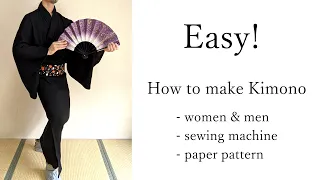 Easy! How to make Kimono & Yukata. Men & Women, Paper Pattern, Sewing Machine