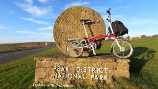 Brompton bike ride at Peak District and Hathersage Village , English Countryside