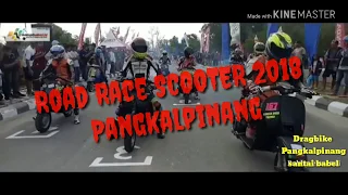 Keseruan saling salip road race scooter Pangkalpinang/ Dragbike/ road race scooter,/Bangka Belitung