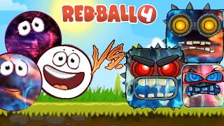 Red Ball 4 WHITE Ball & Power Ball Vs All Bosses in FUSION Battle ALL Maps