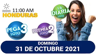 Sorteo 11 AM Resultado Loto Honduras, La Diaria, Pega 3, Premia 2, DOMINGO 31 de octubre 2021