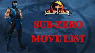 Mortal Kombat 4 - Sub-Zero Move List