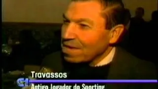 Festa de homenagem a antigas glórias do futebol nacional, entre eles Travassos, em 1995/1996