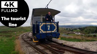 Great Orme Tramway Cable Hauled Funicular - Two Trams On The Passing Loop On The Upper Section