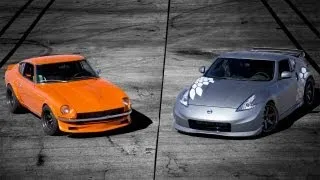 Nissan Project 370Z vs 1970 Datsun 240Z with RB26 Track Battle! - The Downshift Episode 54