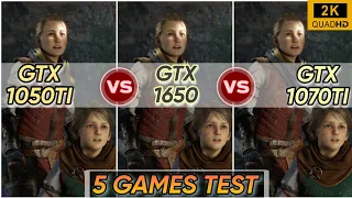 GTX 1050 Ti vs GTX 1650 vs GTX 1070 Ti | 5 Games Test | 1440P - 2K