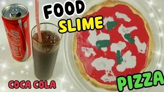 SLIME FOOD (SLIME PIZZA E SLIME COCA COLA) Slime Most Satisfying! +ASMR SLIME Iolanda Sweets