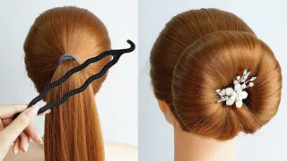 New Bun Hairstyle With Magic Hair Lock | Simple Hairstyle For Wedding