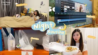 Night Routine อยู่คอนโดฟิล์มทำไรช่วงเย็นบ้าง? สั่งข้าว + ตัดคลิป 🎄⭐️ | Film Happy Channel