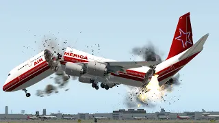 Boeing 747 Broken Into Pieces After Terrible Landing | X-Plane 11