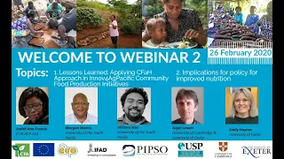 Webinar 2: Pacific Community Food Production Initiatives for Improving Nutrition