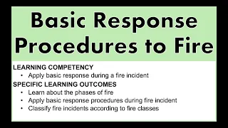 Stages or Phases of Fire | Basic Response Procedures to Fire | DRRR