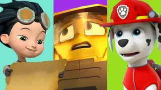 PAW Patrol Marshall Shrinks + Rusty Rivets & Mighty Express 🔥🗺🚃 | Cartoons for Kids