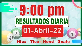 9 PM  Sorteo Loto Diaria Nicaragua │ 01 Abril 22