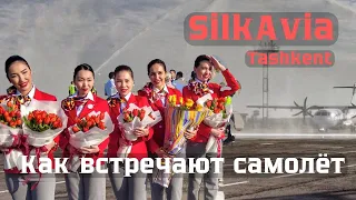 Впервые так встречаю самолет! Silkavia Tashkent. Аэропорт терминал 3.