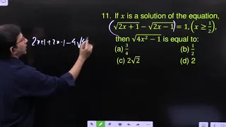 If x is a solution of the equation, √(2x+1)-√(2x-1)=1,(x≥1/2), then √(4x^2-1) is equal to