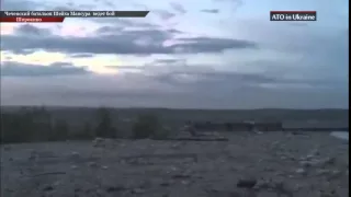 Война видео Украина Донбас  АТО Чеченский батальон имени Шейха Мансура гасит вату с СПГ 9 в Широкино
