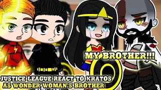 Justice League react to Kratos as Wonder Woman's Brother || GOW || - Gacha react