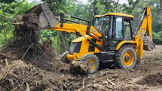 JCB Backhoe Clearing Ground To Planet Tree - JCB Working on Forest - JCB Backhoe Video 3