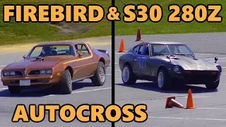 1978 Datsun 280z and 1978 Firebird at Autocross (CDC 2018)