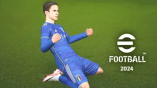 eFootball 2024 - Italy vs Belgium - Rainy Weather | PS4