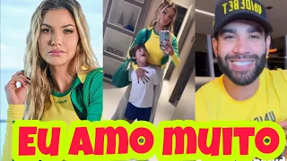 Andressa Suita surge com Gabriel em clima de copa e Gusttavo anuncia o buteco São Paulo