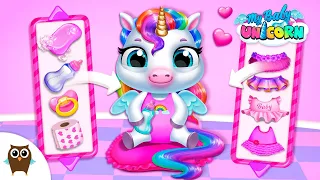 🌸 Unicorn in Pink 🎀 My Baby Unicorn - Pony Care | TutoTOONS