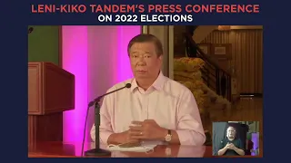 LIVESTREAM: Robredo press conference on 2022 Senate slate