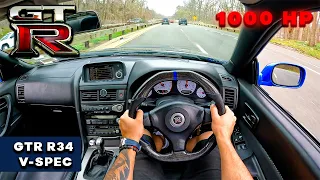 POV DRIVE - 1000 HP NISSAN R34 GTR VSPEC RB34 3.4 L ( RAW RB34 SOUNDS )