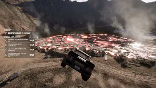 What happens when you jump into the volcano in Forza Horizon 5?