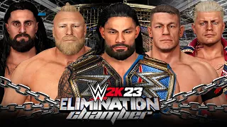 WWE 2K23 Elimination Chamber Match - Roman Reigns, John Cena, Cody, Rollins, Lashley, Lesnar!