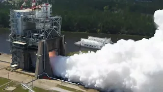 NASA fires up RS-25 engine for 600 seconds in Mississippi