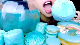 ASMR FISHBOWL CANDY CAKE MARSHMALLOW MACARONS DONUTS | Soft Squishy Eating Sounds