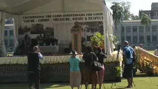 PM Bainimarama officiating at the 140th anniversary of the Girmitiyas in Fiji