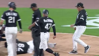 Abreu Hit In Head By Pitch...La Russa Charges Home Plate
